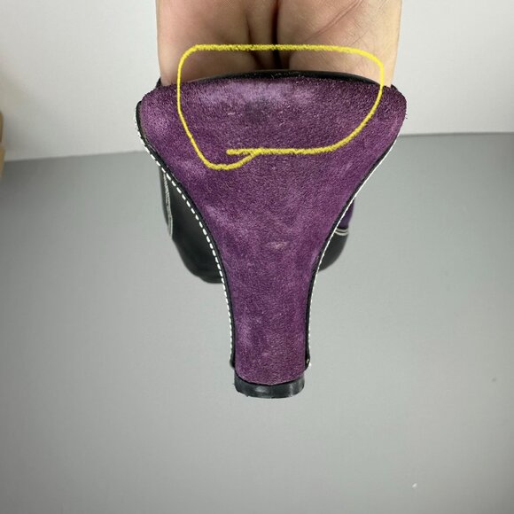 Cole Haan Women's Purple Jianna Buckle Suede Leather Clog Heels US 8 B - Picture 13 of 17